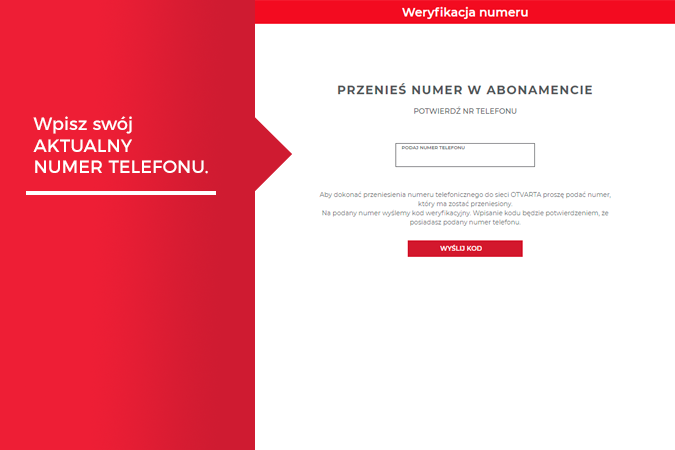wpisanie numeru, kt&oacute;ry ma być przeniesiony do OTVARTA